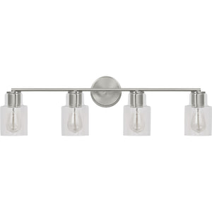 Sayward 4-Light Bath Sconce in Brushed Steel - Visual Comfort Wall Lights