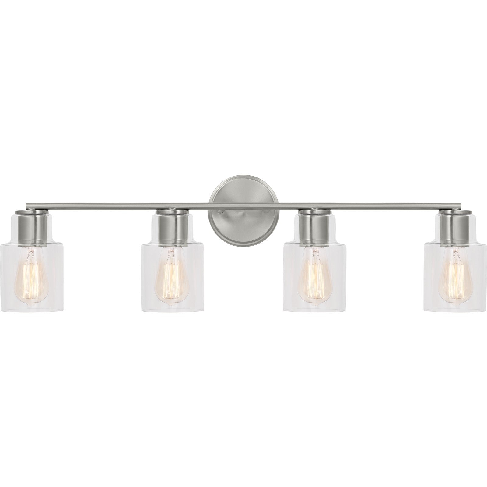 Sayward 4-Light Bath Sconce in Brushed Steel - Visual Comfort Wall Lights