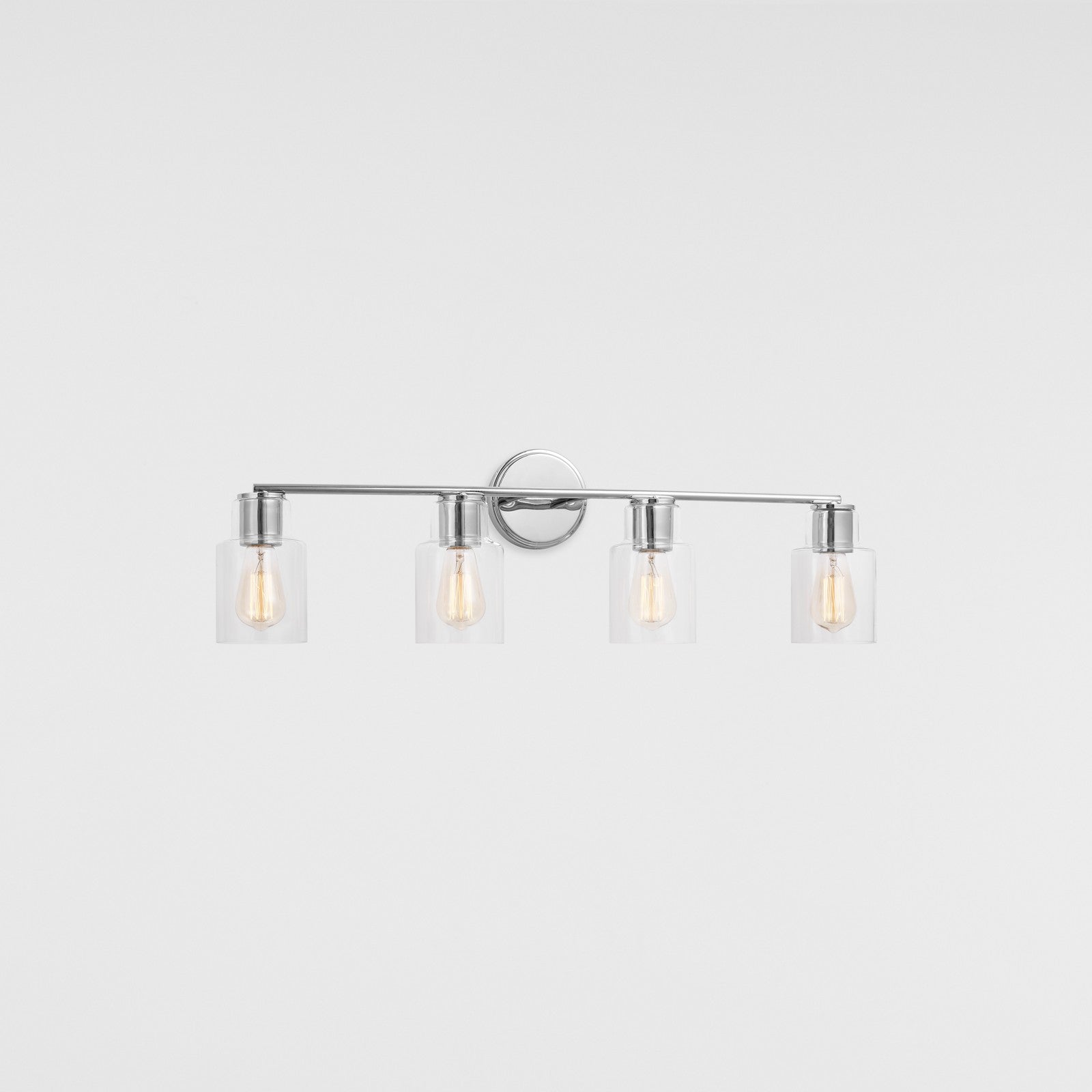 Sayward 4-Light Bath Sconce in Brushed Steel - Visual Comfort Wall Lights