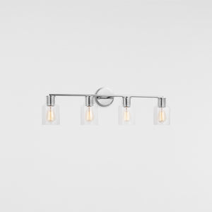 Sayward 4-Light Bath Sconce in Brushed Steel - Visual Comfort Wall Lights