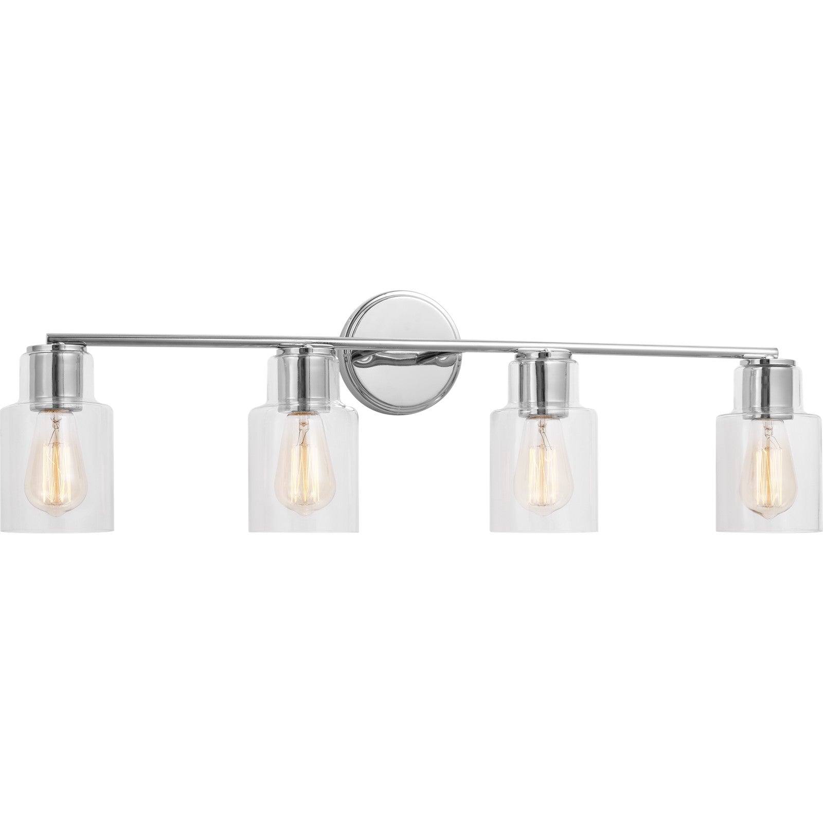 Sayward 4-Light Bath Sconce in Brushed Steel - Visual Comfort Wall Lights