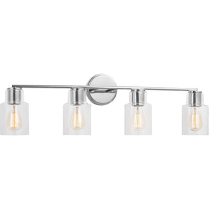 Sayward 4-Light Bath Sconce in Brushed Steel - Visual Comfort Wall Lights