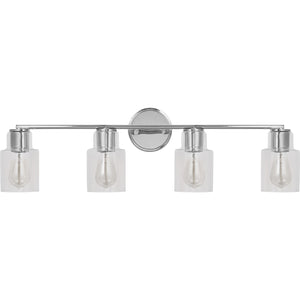 Sayward 4-Light Bath Sconce in Brushed Steel - Visual Comfort Wall Lights