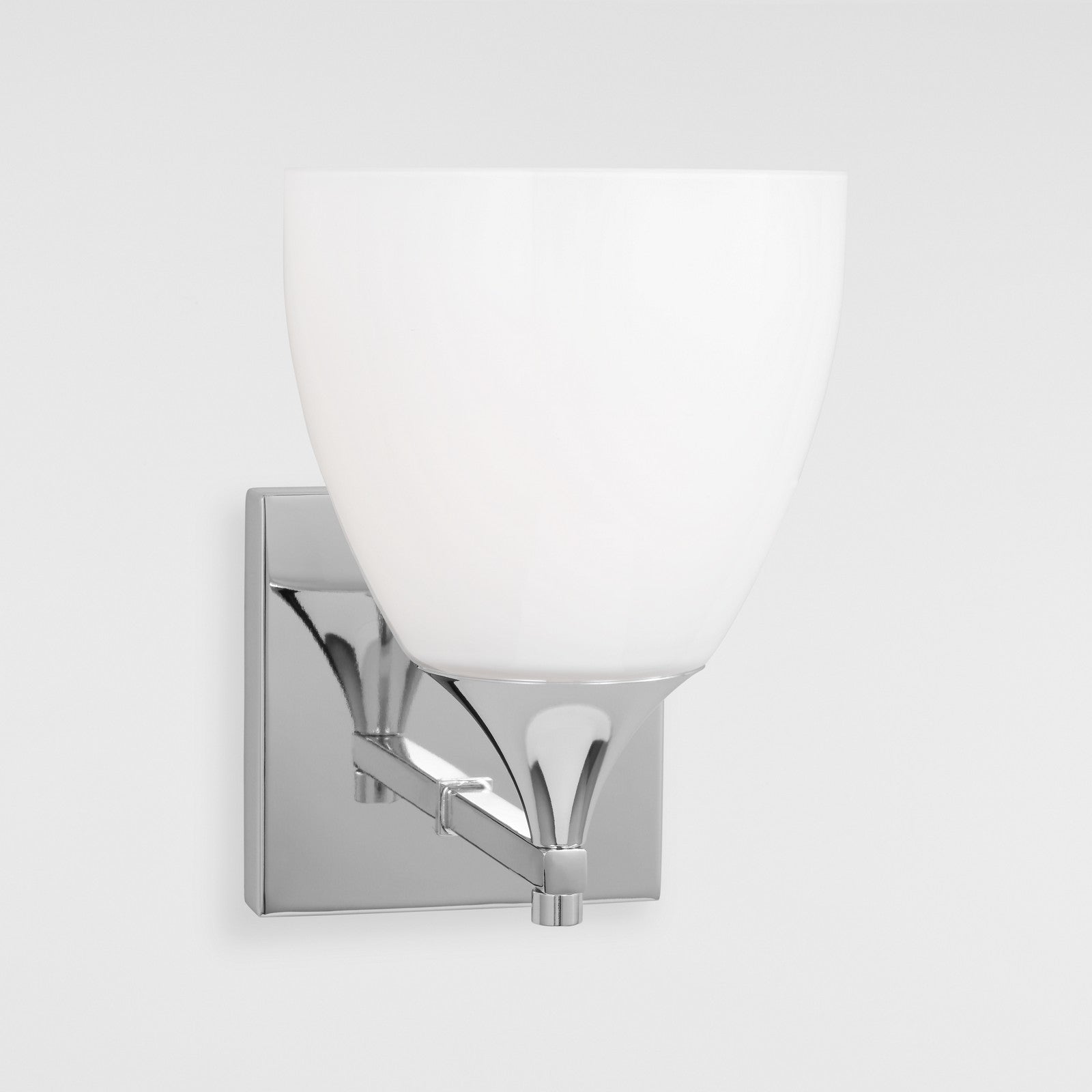 Toffino 1-Light Bath Sconce in Chrome with Milk Glass - Visual Comfort Wall Lights