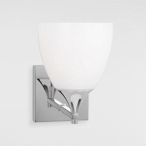 Toffino 1-Light Bath Sconce in Chrome with Milk Glass - Visual Comfort Wall Lights
