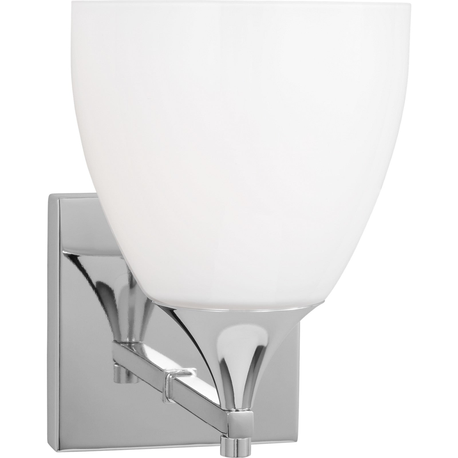 Toffino 1-Light Bath Sconce in Chrome with Milk Glass - Visual Comfort Wall Lights