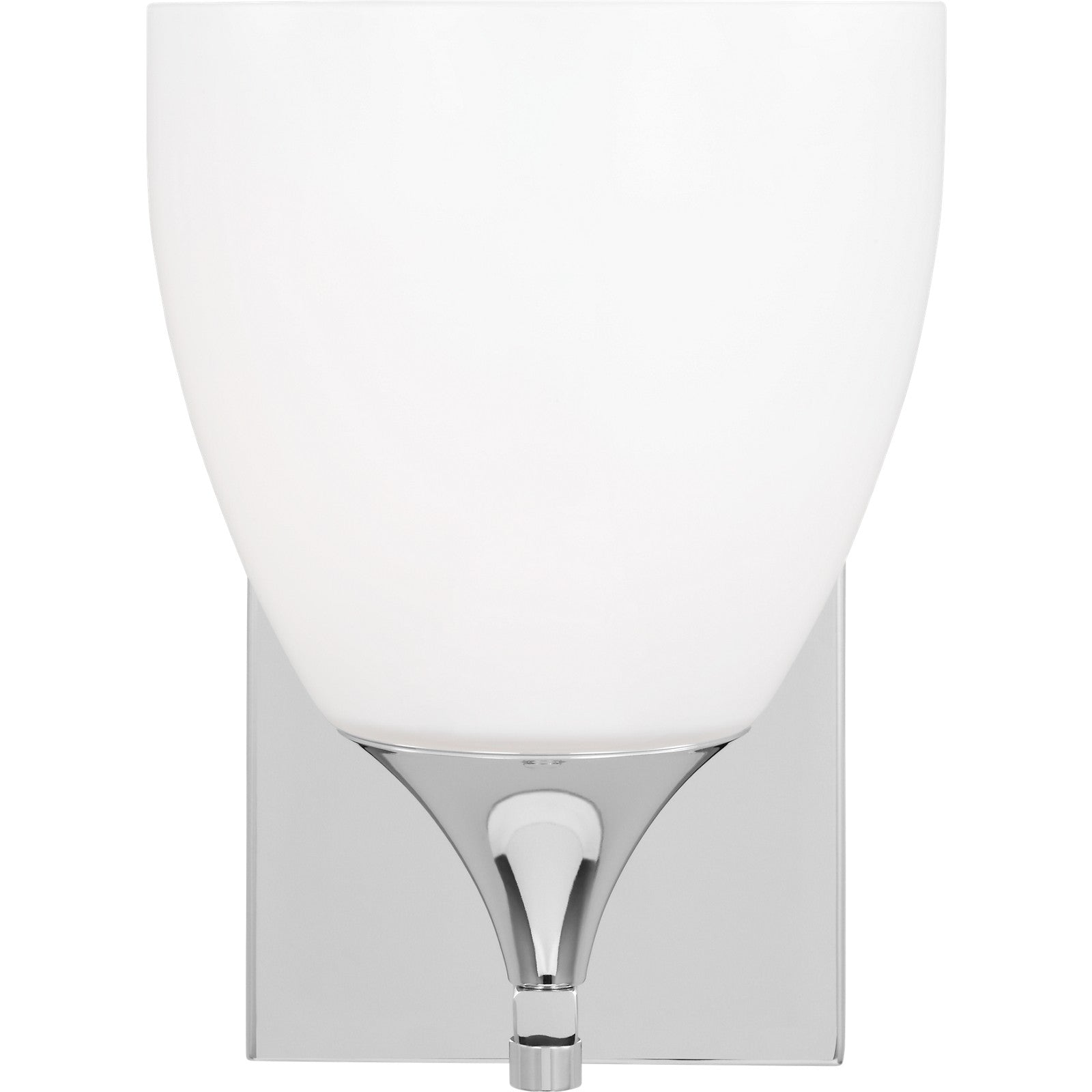 Toffino 1-Light Bath Sconce in Chrome with Milk Glass - Visual Comfort Wall Lights
