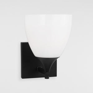 Toffino 1-Light Bath Sconce in Chrome with Milk Glass - Visual Comfort Wall Lights