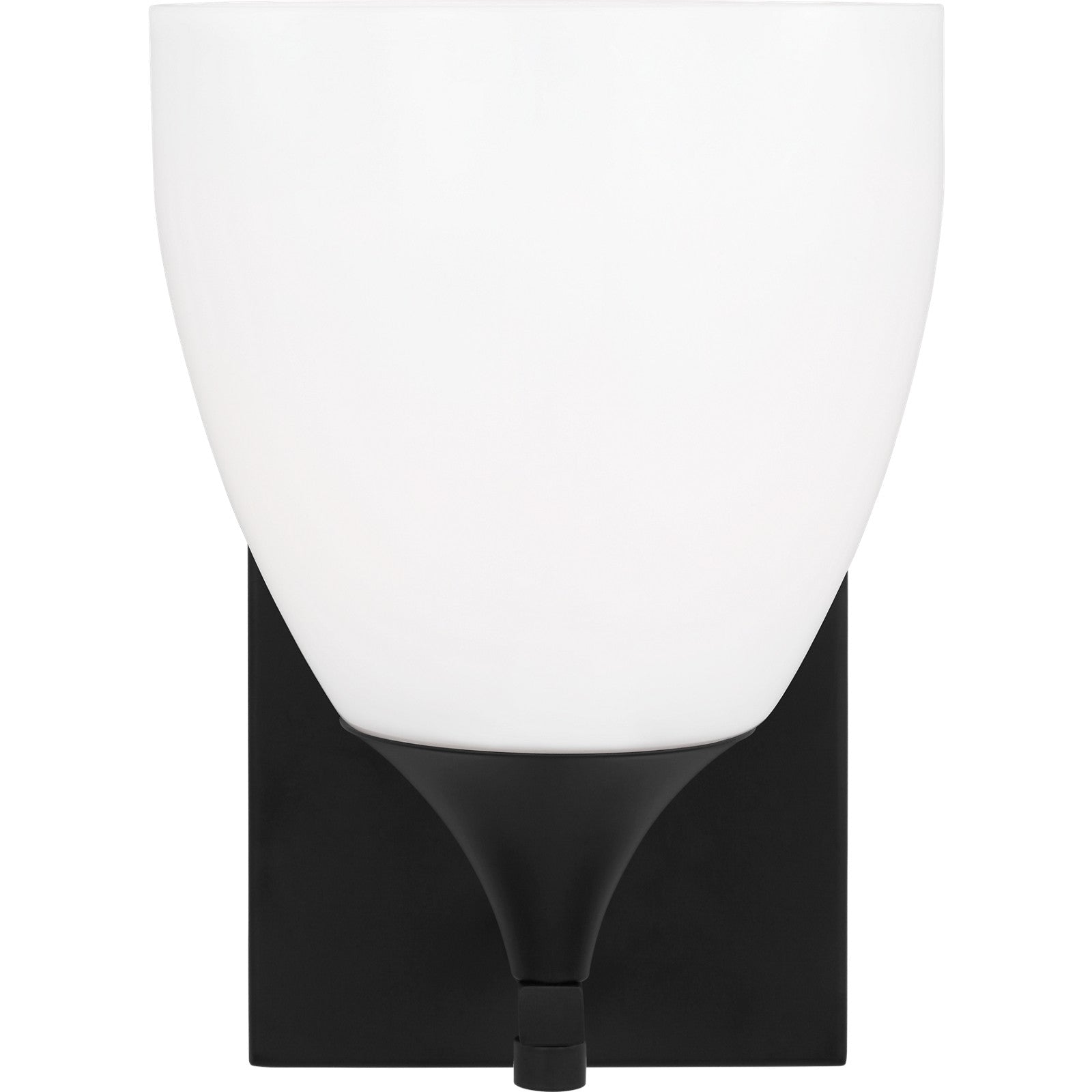 Toffino 1-Light Bath Sconce in Chrome with Milk Glass - Visual Comfort Wall Lights
