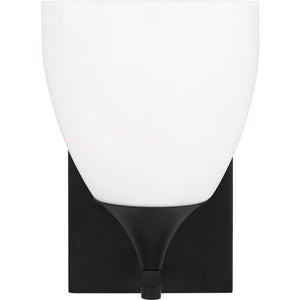 Toffino 1-Light Bath Sconce in Chrome with Milk Glass - Visual Comfort Wall Lights