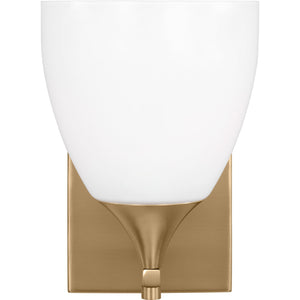 Toffino 1-Light Bath Sconce in Chrome with Milk Glass - Visual Comfort Wall Lights