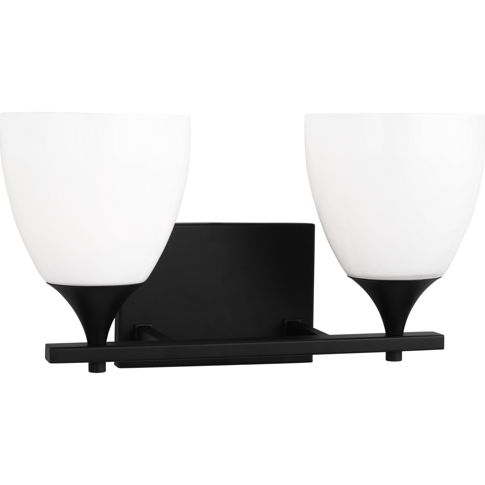 Toffino 2-Light Bath Sconce in Brushed Steel with Milk Glass - Visual Comfort Wall Lights