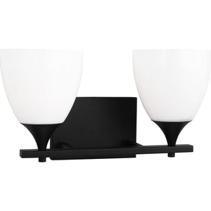Toffino 2-Light Bath Sconce in Brushed Steel with Milk Glass - Visual Comfort Wall Lights
