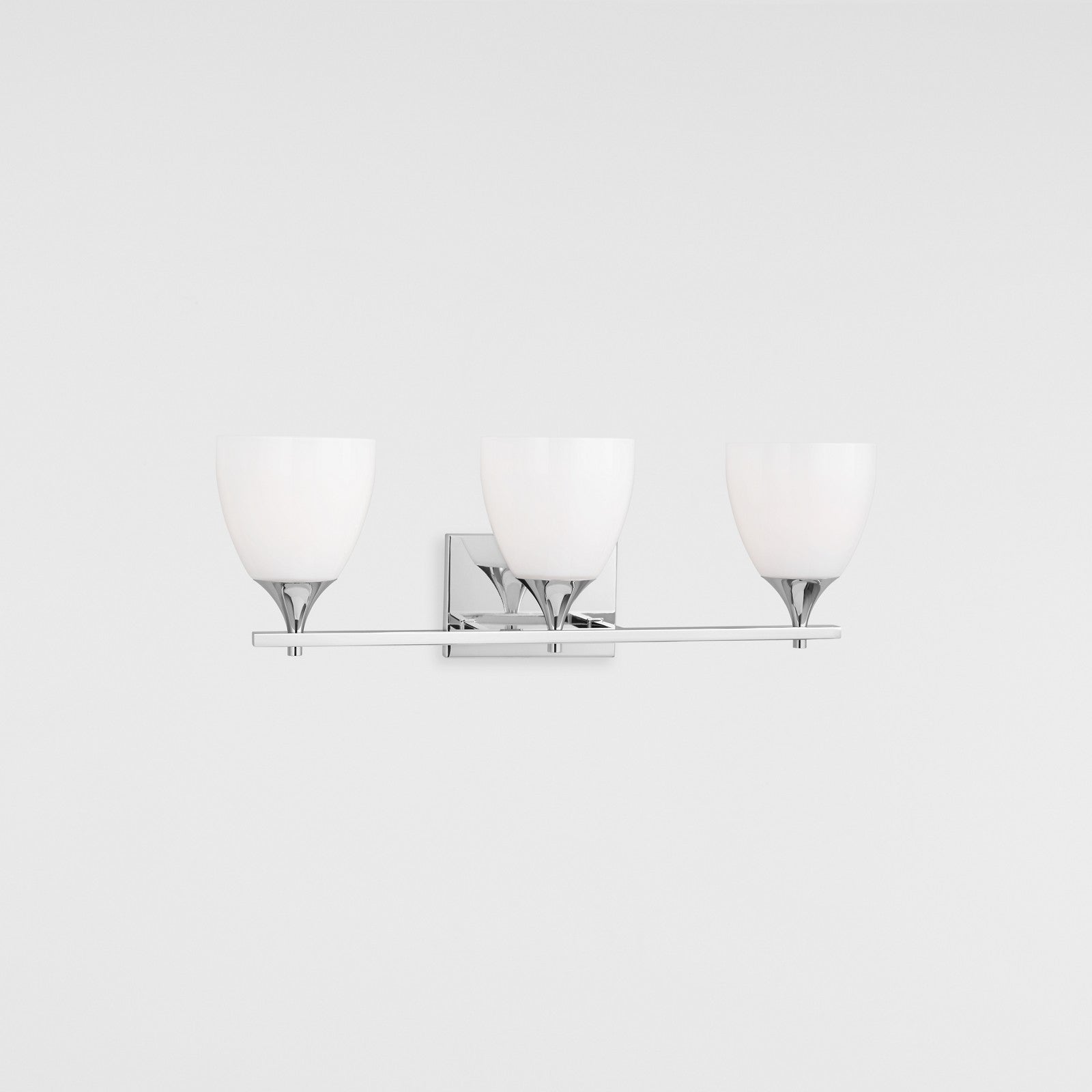 Toffino 3-Light Bath Sconce in Brushed Steel with Milk Glass - Visual Comfort Wall Lights