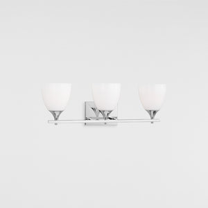 Toffino 3-Light Bath Sconce in Brushed Steel with Milk Glass - Visual Comfort Wall Lights