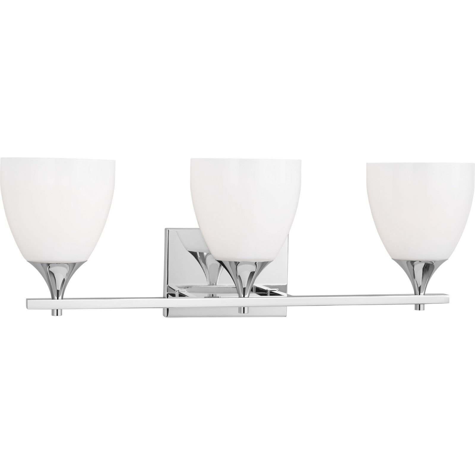 Toffino 3-Light Bath Sconce in Brushed Steel with Milk Glass - Visual Comfort Wall Lights