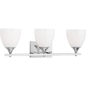 Toffino 3-Light Bath Sconce in Brushed Steel with Milk Glass - Visual Comfort Wall Lights