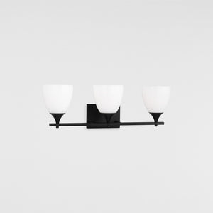 Toffino 3-Light Bath Sconce in Brushed Steel with Milk Glass - Visual Comfort Wall Lights
