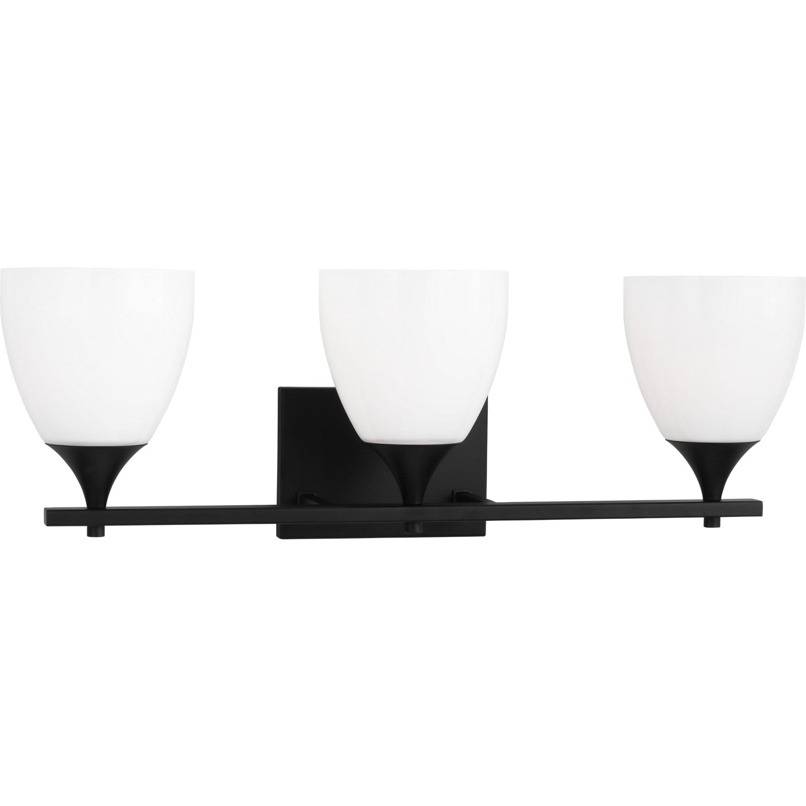 Toffino 3-Light Bath Sconce in Brushed Steel with Milk Glass - Visual Comfort Wall Lights