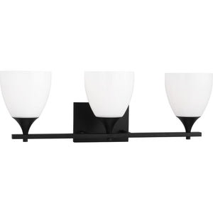 Toffino 3-Light Bath Sconce in Brushed Steel with Milk Glass - Visual Comfort Wall Lights