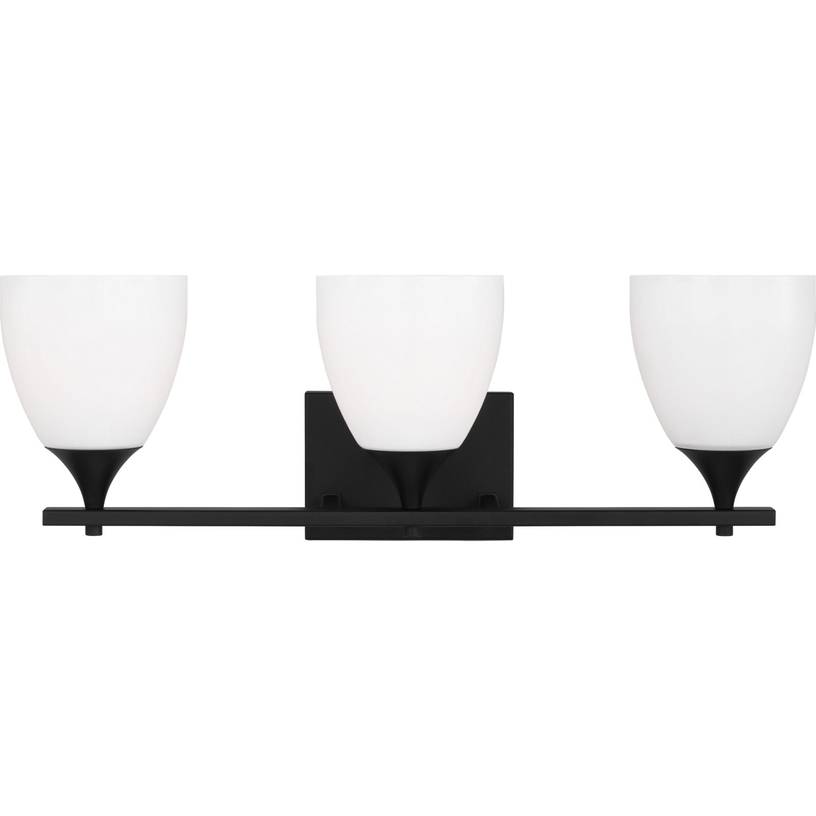 Toffino 3-Light Bath Sconce in Brushed Steel with Milk Glass - Visual Comfort Wall Lights