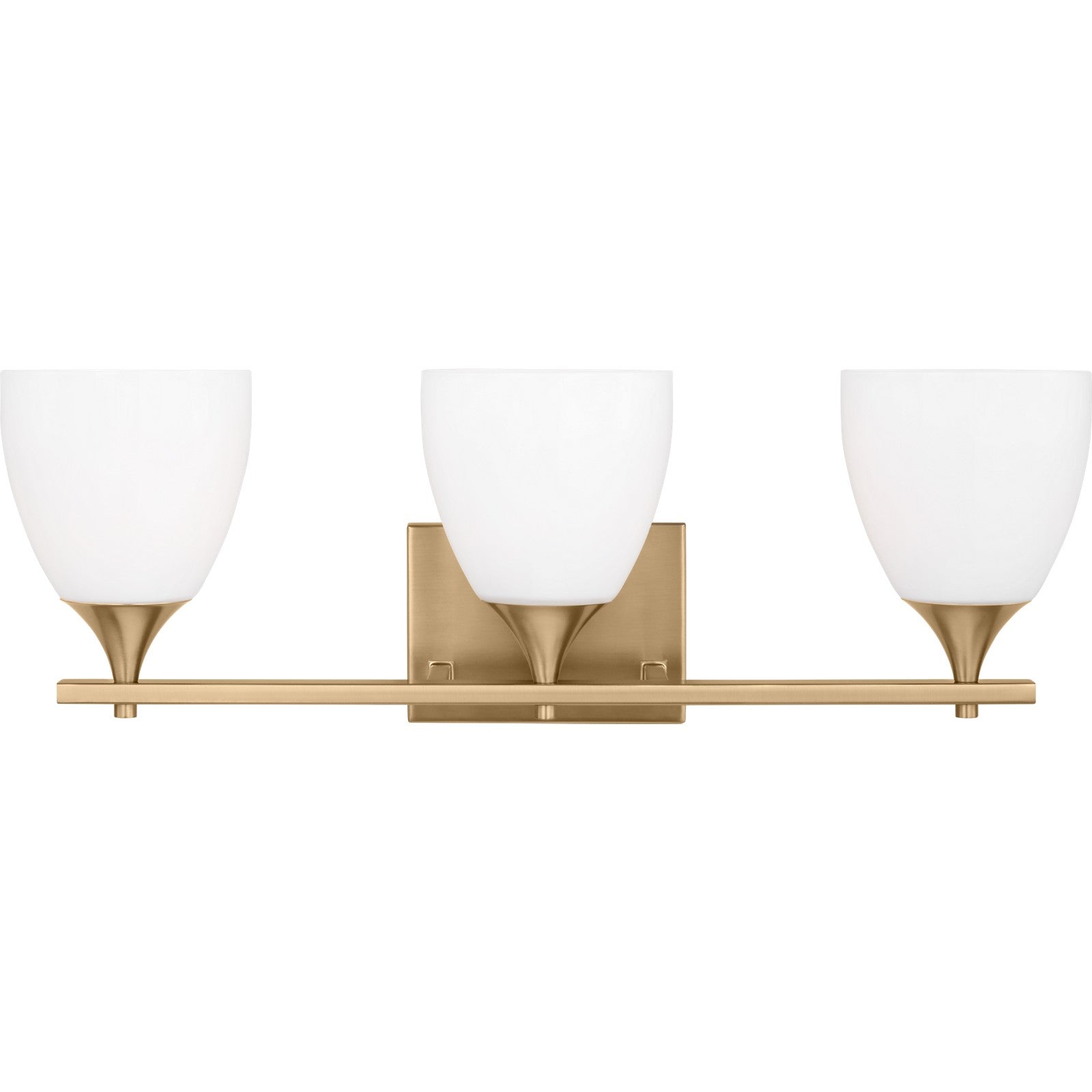 Toffino 3-Light Bath Sconce in Brushed Steel with Milk Glass - Visual Comfort Wall Lights
