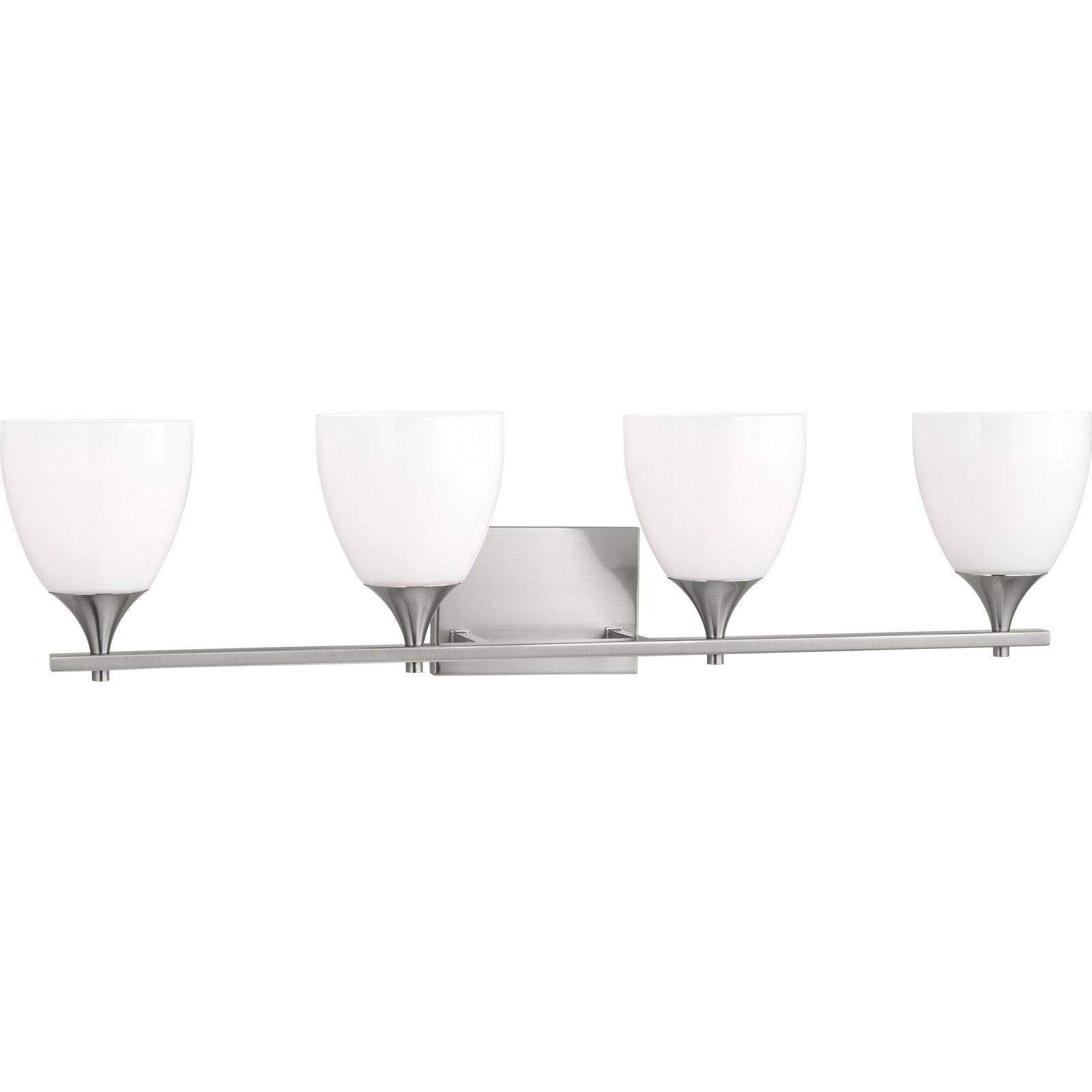 Toffino 4-Light Bath Sconce in Brushed Steel with Milk Glass - Visual Comfort Wall Lights