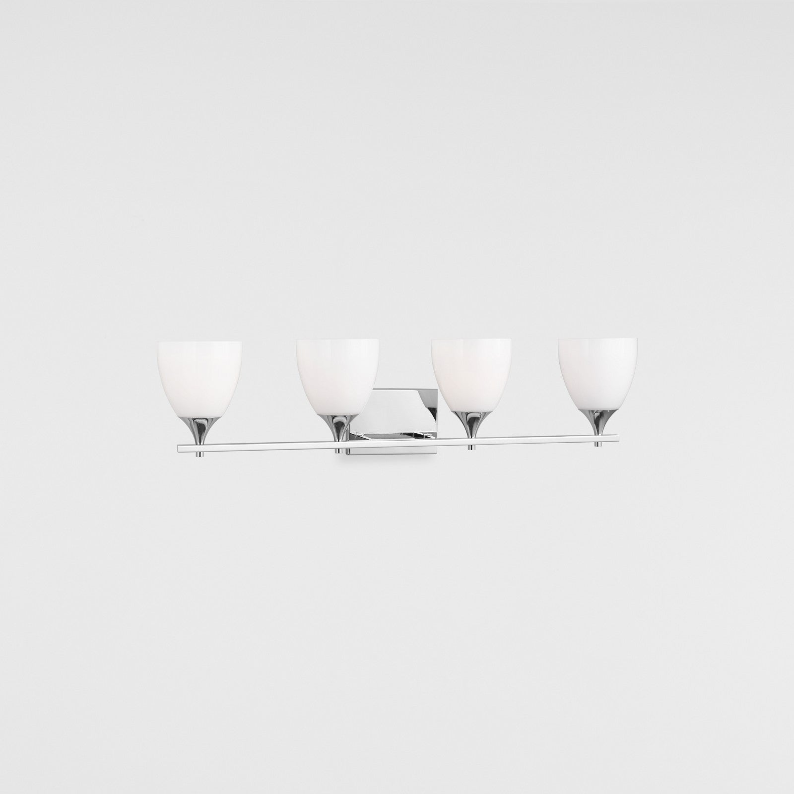 Toffino 4-Light Bath Sconce in Brushed Steel with Milk Glass - Visual Comfort Wall Lights