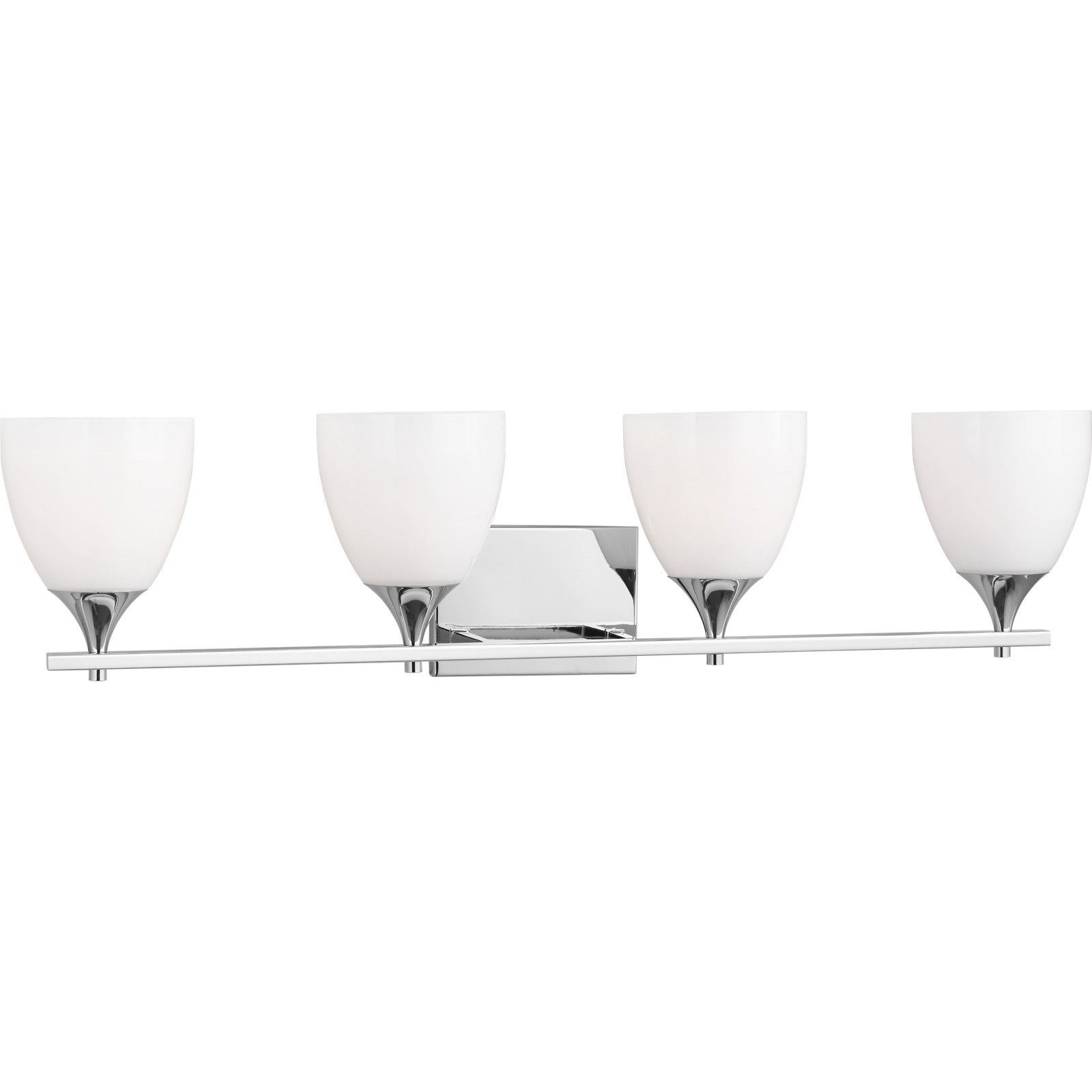 Toffino 4-Light Bath Sconce in Brushed Steel with Milk Glass - Visual Comfort Wall Lights