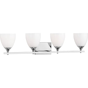 Toffino 4-Light Bath Sconce in Brushed Steel with Milk Glass - Visual Comfort Wall Lights