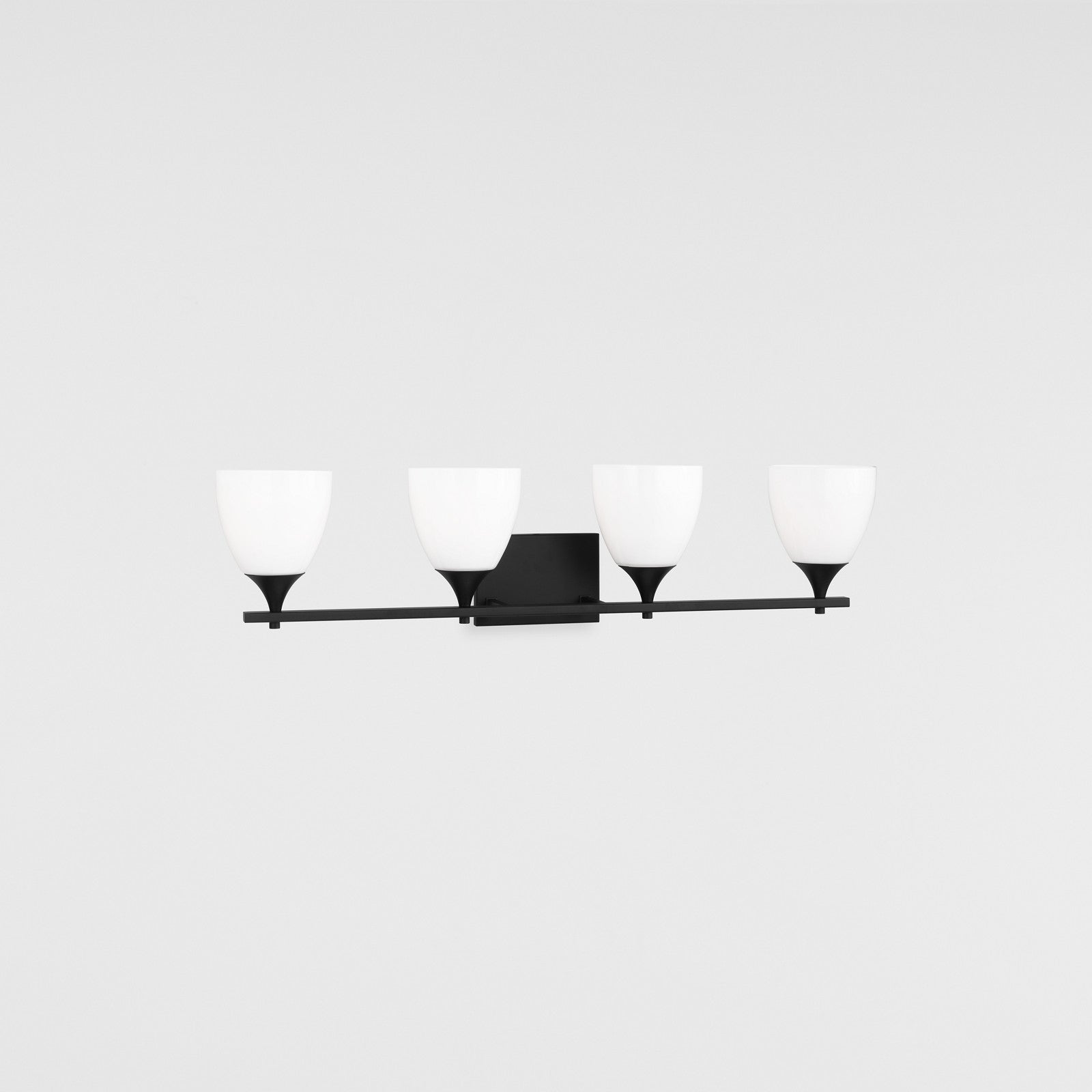 Toffino 4-Light Bath Sconce in Brushed Steel with Milk Glass - Visual Comfort Wall Lights