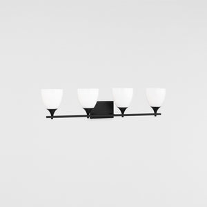 Toffino 4-Light Bath Sconce in Brushed Steel with Milk Glass - Visual Comfort Wall Lights