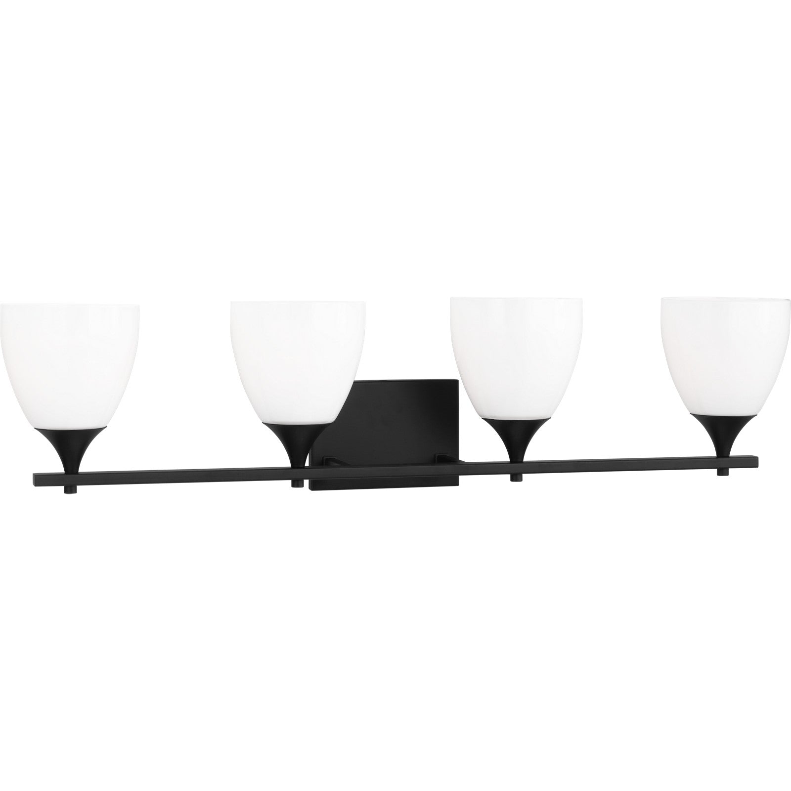 Toffino 4-Light Bath Sconce in Brushed Steel with Milk Glass - Visual Comfort Wall Lights