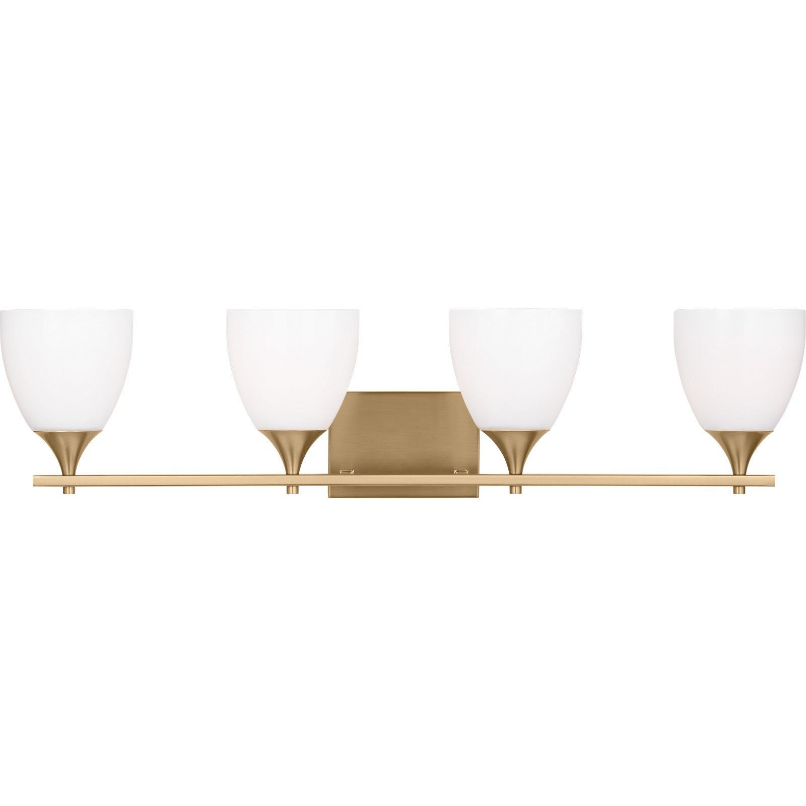Toffino 4-Light Bath Sconce in Brushed Steel with Milk Glass - Visual Comfort Wall Lights