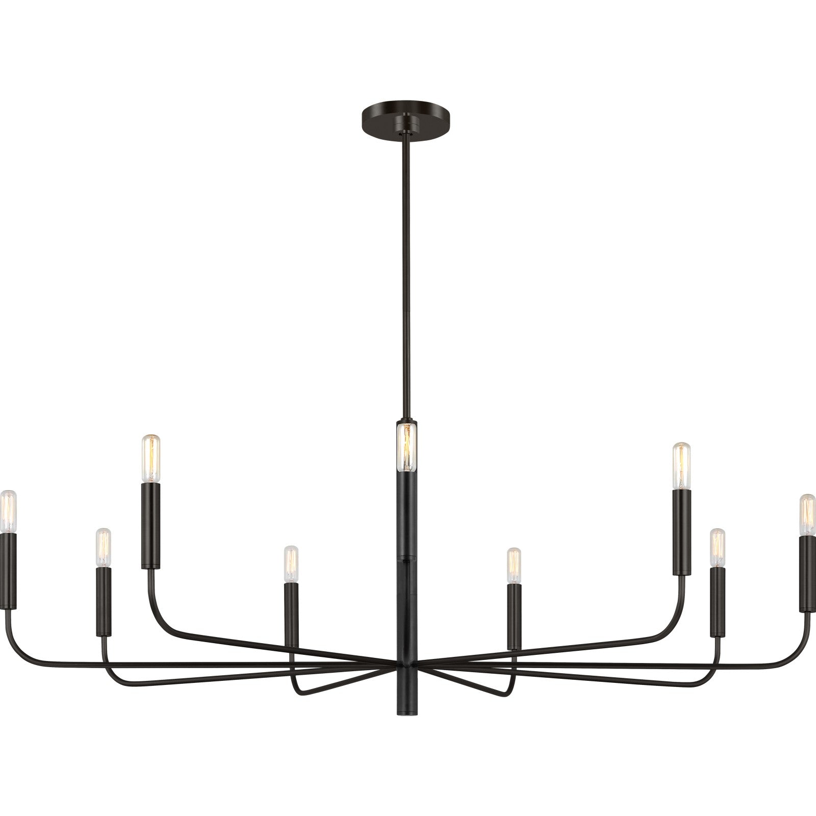 Brianna Wide Chandelier Aged Iron - Visual Comfort Ceiling Lights