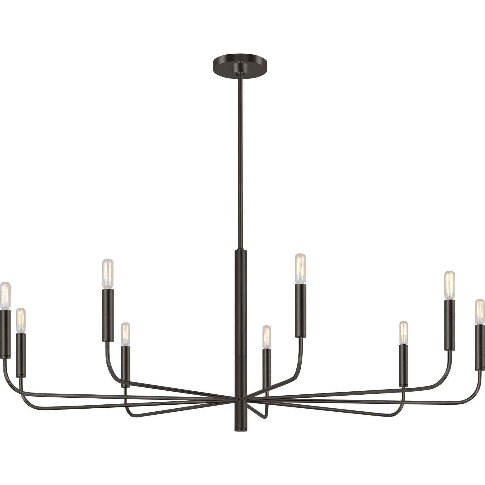 Brianna Wide Chandelier Aged Iron - Visual Comfort Ceiling Lights