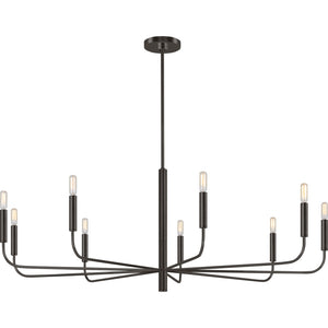 Brianna Wide Chandelier Aged Iron - Visual Comfort Ceiling Lights