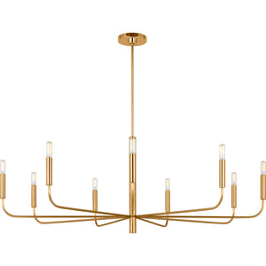 Brianna Wide Chandelier Aged Iron - Visual Comfort Ceiling Lights