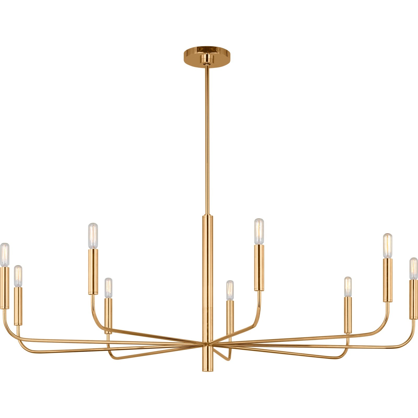 Brianna Wide Chandelier Aged Iron - Visual Comfort Ceiling Lights
