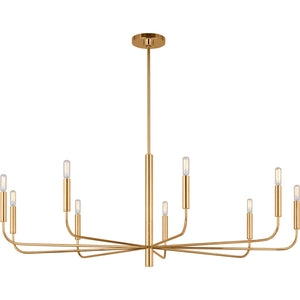 Brianna Wide Chandelier Aged Iron - Visual Comfort Ceiling Lights