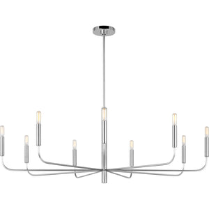 Brianna Wide Chandelier Aged Iron - Visual Comfort Ceiling Lights