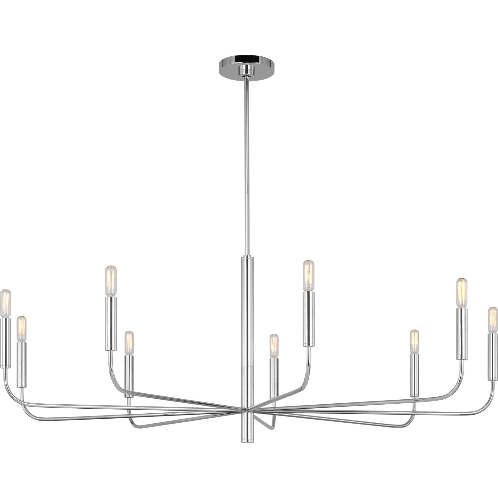 Brianna Wide Chandelier Aged Iron - Visual Comfort Ceiling Lights