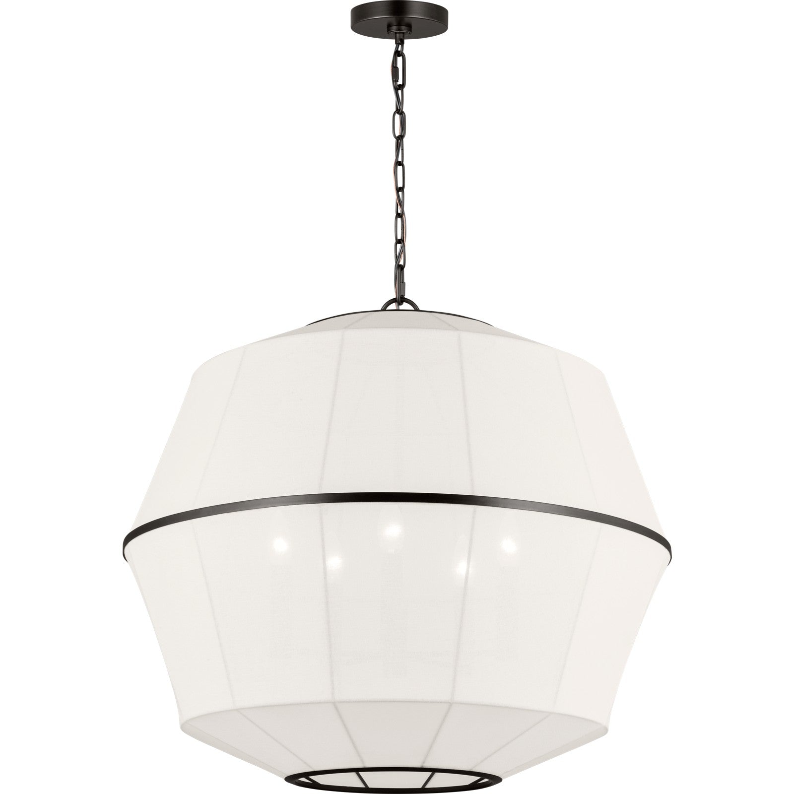Hikari Large Chandelier Aged Iron - Visual Comfort Ceiling Lights