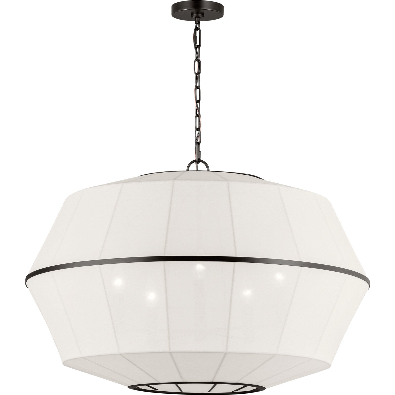 Hikari Wide Lantern Aged Iron - Visual Comfort Ceiling Lights