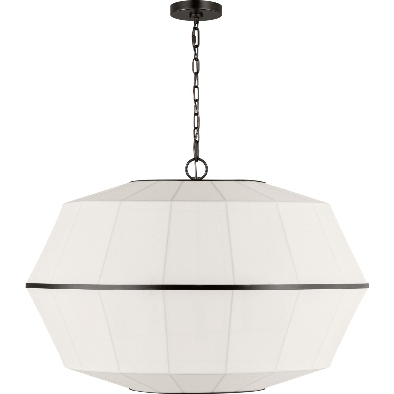 Hikari Wide Lantern Aged Iron - Visual Comfort Ceiling Lights