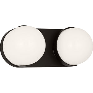 Syrie Medium Vanity Aged Iron Bulbs Inc - Visual Comfort Wall Lights