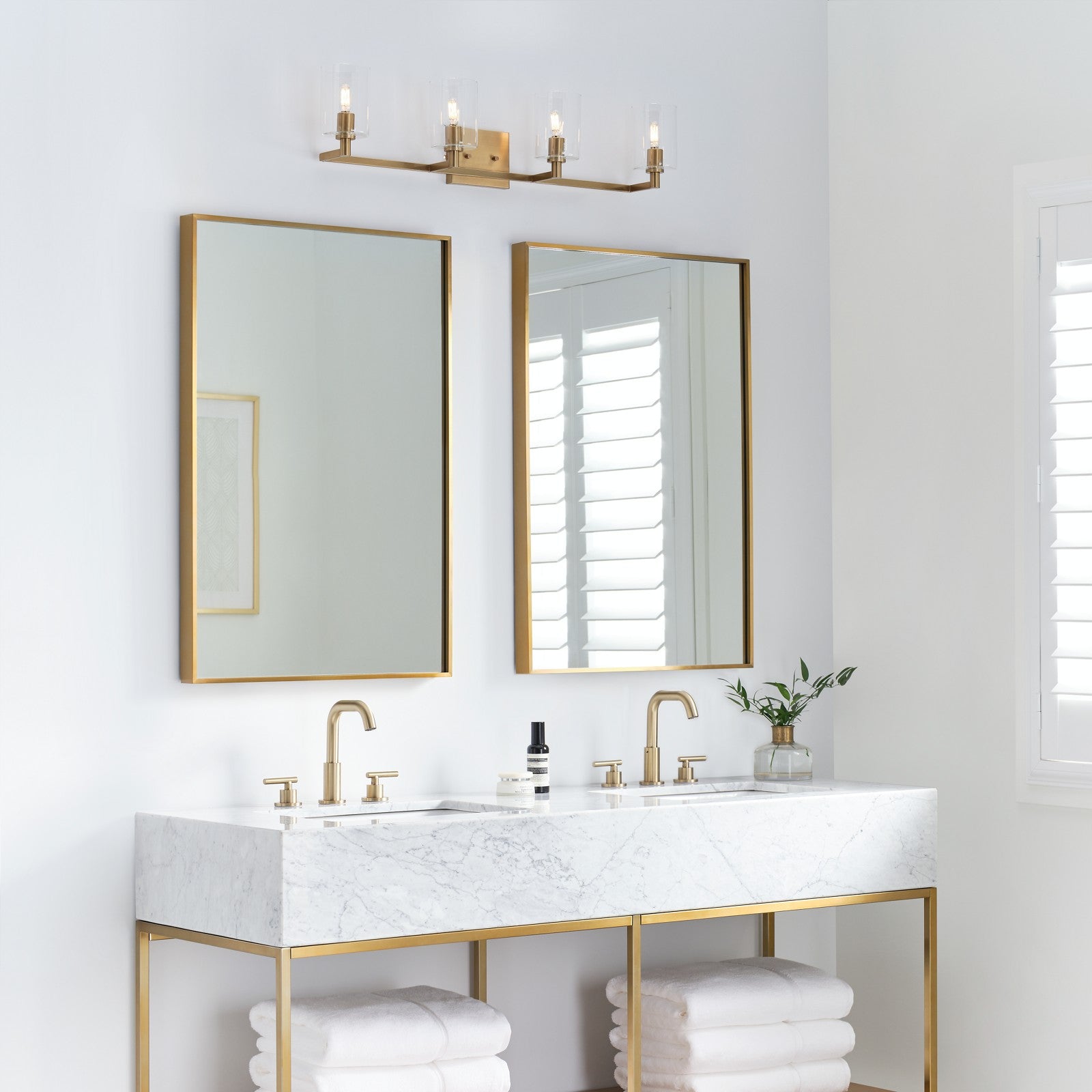 Fullton Four Light Wall / Bath Satin Brass - Visual Comfort Wall Lights