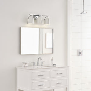 Norman 3-Light Bath Sconce in Chrome with Midnight Black Steel Shades - Visual Comfort Wall Lights