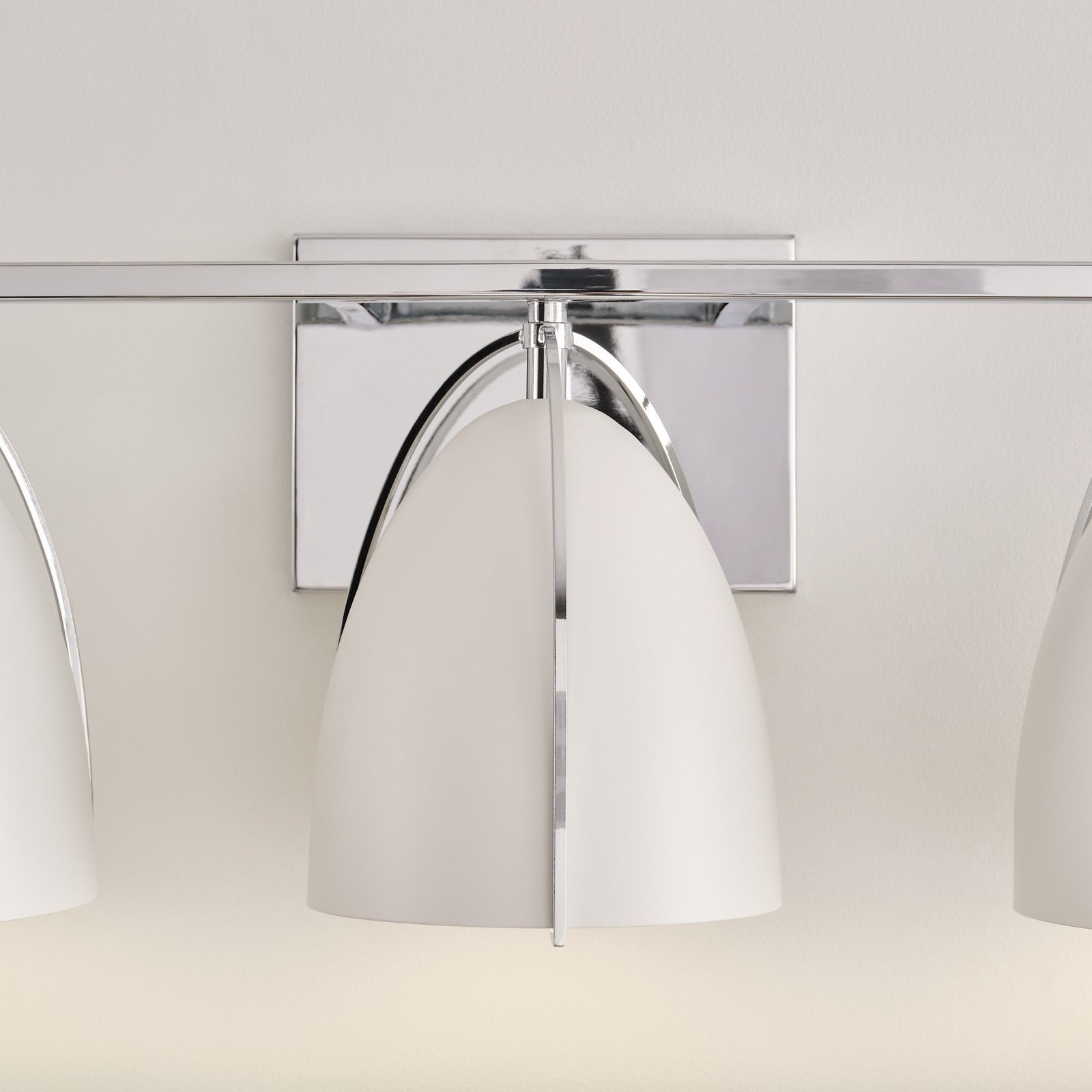 Norman 3-Light Bath Sconce in Chrome with Midnight Black Steel Shades - Visual Comfort Wall Lights