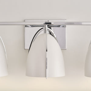 Norman 3-Light Bath Sconce in Chrome with Midnight Black Steel Shades - Visual Comfort Wall Lights